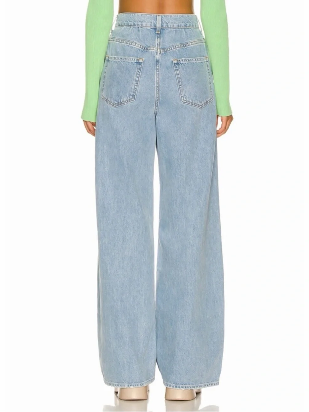 Grlfrnd Chloe High‎ Rise Pleated Wide Leg Jeans